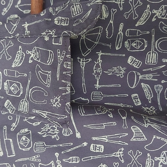 O'Neill Novelty Print Short Sleeve Button Down Shirt BBQ Print Size Large - Picture 6 of 6